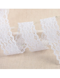Pizzo elastico Elleboro - Bianco