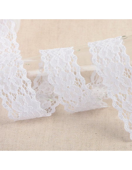 Pizzo elastico Elleboro - Bianco