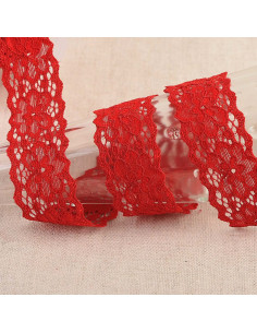 Pizzo elastico Elleboro - Rosso
