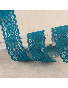 Pizzo elastico Elleboro - Blu petrolio