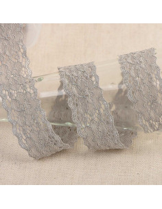 Pizzo elastico Elleboro - Grigio medio