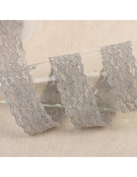 Pizzo elastico Elleboro - Grigio medio