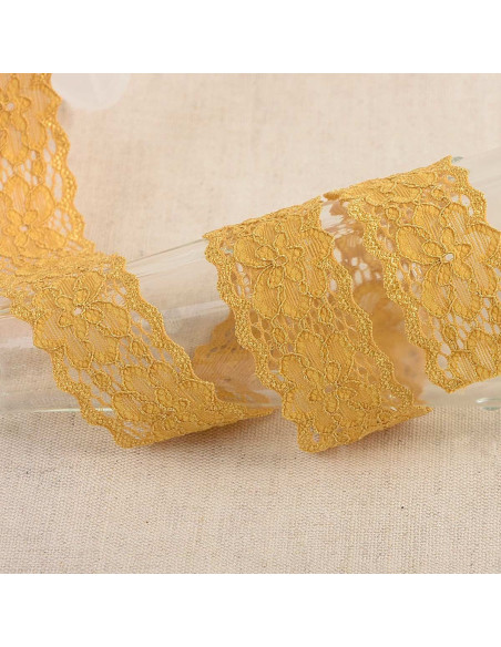 Pizzo elastico Elleboro - Senape