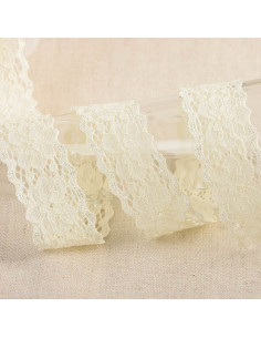 Pizzo elastico Elleboro - Ecru