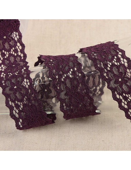 Pizzo elastico Elleboro - Viola