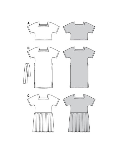 Modello per top e abito - Burda 6117