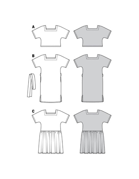 Modello per top e abito - Burda 6117