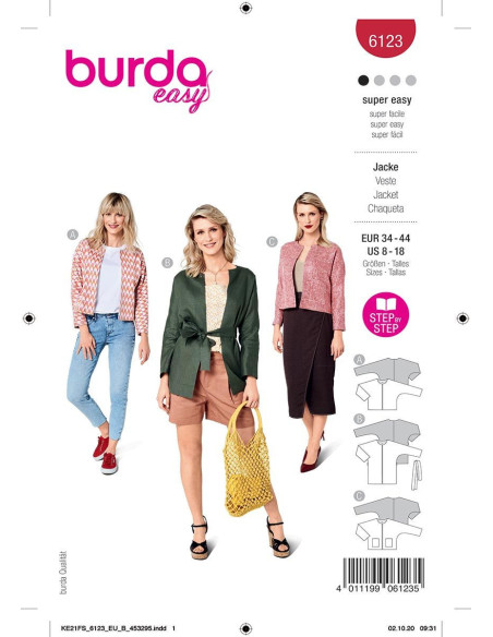 Modello di giacca - Burda 6123