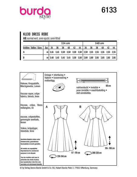 Modello di abito - Burda 6133