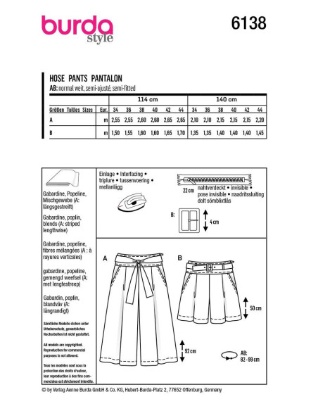Modello di gonna-pantalone - Burda 6138