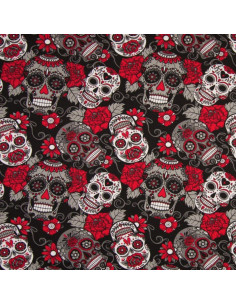 Tessuti jersey - Teschio - Rosso e nero
