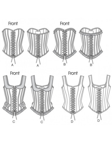 Modello di corsetti - Butterick B5662 34-36-38-40-42 (A5)