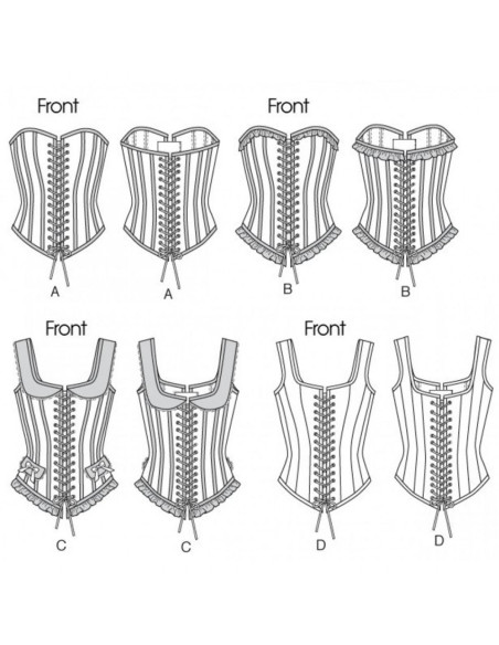 Modello di corsetti - Butterick B5662 34-36-38-40-42 (A5)