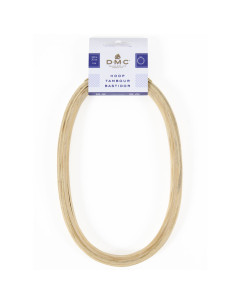 Tamburo da ricamo in legno fantasia DMC - Ovale 12,5 x 20 cm