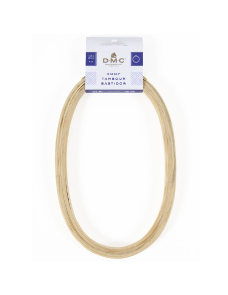 Tamburo da ricamo in legno fantasia DMC - Ovale 12,5 x 20 cm