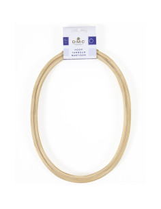 Tamburo da ricamo in legno fantasia DMC - Ovale 18 x 24 cm