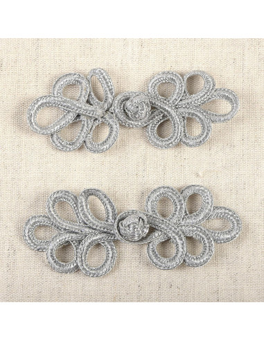 Set di 2 alamari lurex - Argento