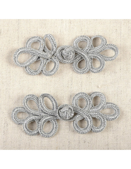 Set di 2 alamari lurex - Argento