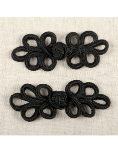 Set di 2 alamari lurex - Nero