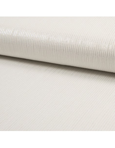 Tessuto doppia garza di cotone lurex - Ecru