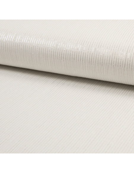 Tessuto doppia garza di cotone lurex - Ecru