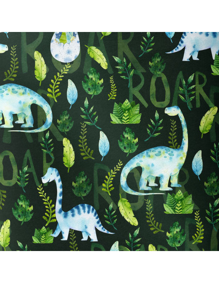 Tessuto cotone deluxe BIO - Dinosauri ruggiscono