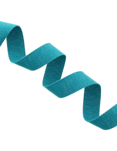 Cinturino in cotone scintillante per borsa - Blu petrolio