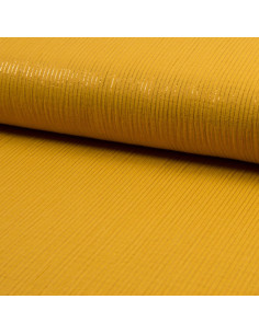 Tessuto doppia garza di cotone lurex - Senape