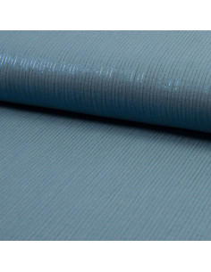 Tessuto doppia garza di cotone lurex - Blu jeans