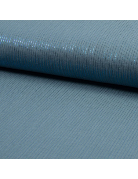 Tessuto doppia garza di cotone lurex - Blu jeans