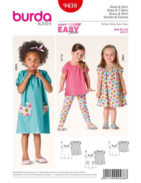 Modello di abito e t-shirt - Burda 9438