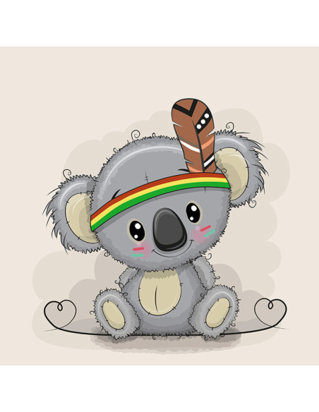 Pannello tessuto felpa leggera 40 cm x 50 cm - Koala indiano