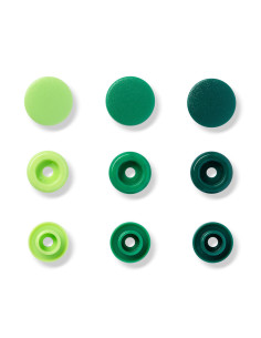 Set di 30 bottoni a pressione Color Snaps 12,4 mm - Verde mela, verde e verde abete 2