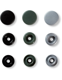 Set di 30 bottoni a pressione Color Snaps 12,4 mm - Grigio, antracite e nero 2
