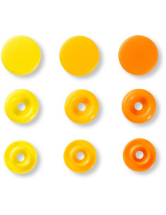 Set di 30 bottoni a pressione Color Snaps 12,4 mm - Giallo, giallo arancione e arancione 2