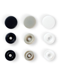 Set di 30 bottoni a pressione Color Snaps 12,4 mm - Blu marino, grigio e bianco 2