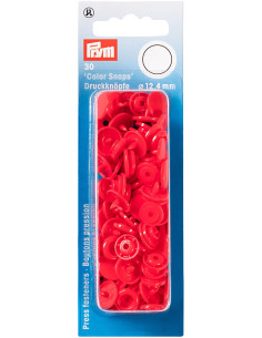 Set di 30 bottoni a pressione Color Snaps 12,4 mm - Rosso vivo