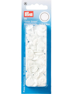 Set di 30 bottoni a pressione Color Snaps 12,4 mm - Bianco
