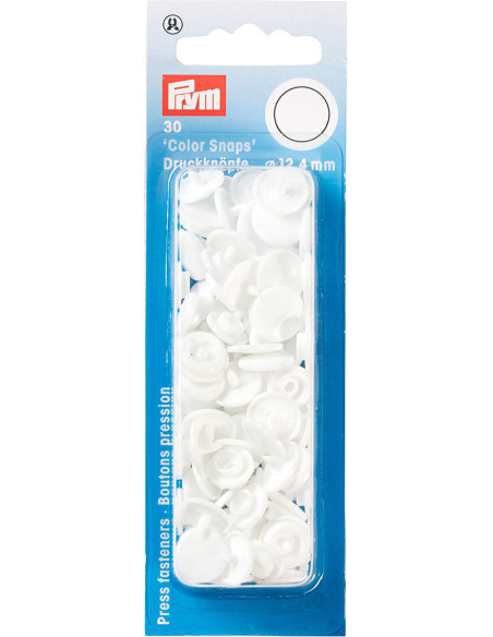 Set di 30 bottoni a pressione Color Snaps 12,4 mm - Bianco