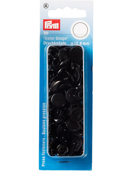 Set di 30 bottoni a pressione Color Snaps 12,4 mm - Nero