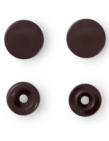 Set di 30 bottoni a pressione Color Snaps 12,4 mm - Marrone scuro