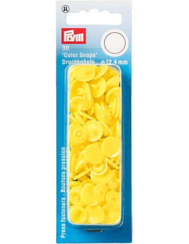 Set di 30 bottoni a pressione Color Snaps 12,4 mm - Giallo chiaro