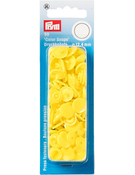 Set di 30 bottoni a pressione Color Snaps 12,4 mm - Giallo chiaro