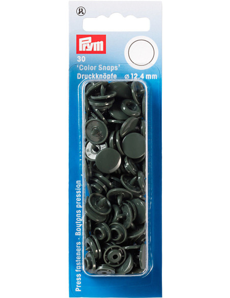 Set di 30 bottoni a pressione Color Snaps 12,4 mm - Grigio scuro