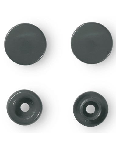 Set di 30 bottoni a pressione Color Snaps 12,4 mm - Grigio scuro