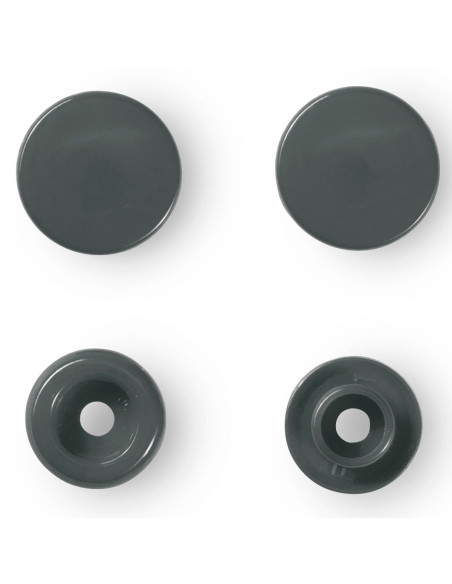Set di 30 bottoni a pressione Color Snaps 12,4 mm - Grigio scuro