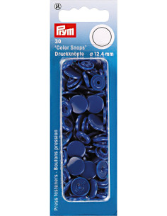 Set di 30 bottoni a pressione Color Snaps 12,4 mm - Blu reale