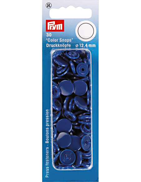 Set di 30 bottoni a pressione Color Snaps 12,4 mm - Blu reale