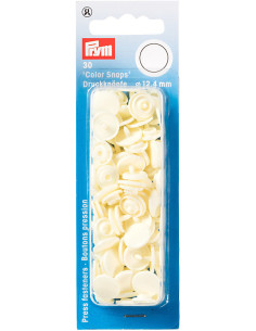 Set di 30 bottoni a pressione Color Snaps 12,4 mm - Bianco sporco