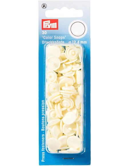 Set di 30 bottoni a pressione Color Snaps 12,4 mm - Bianco sporco